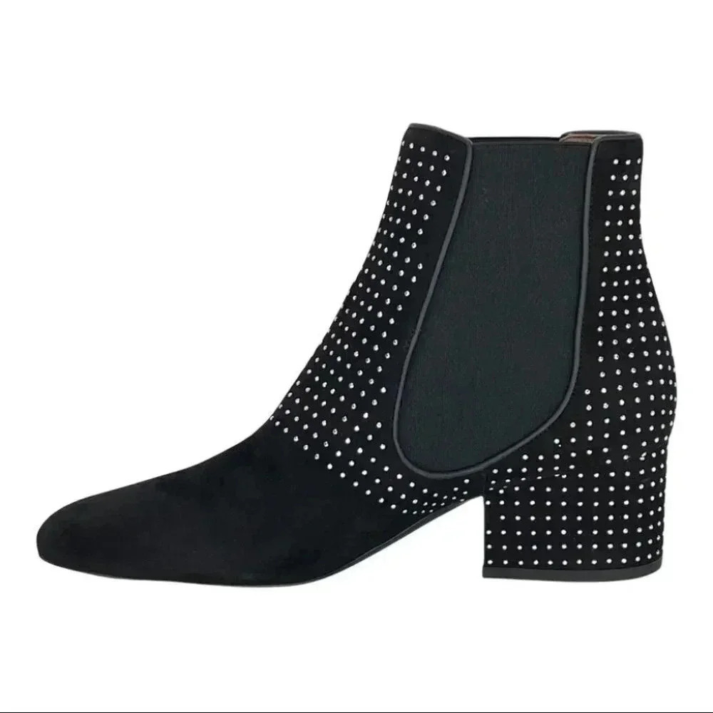 Laurence Dacade Rocco Black Suede Studded Womens Booties Size 7.5M EU 38.5 - Picture 3 of 16
